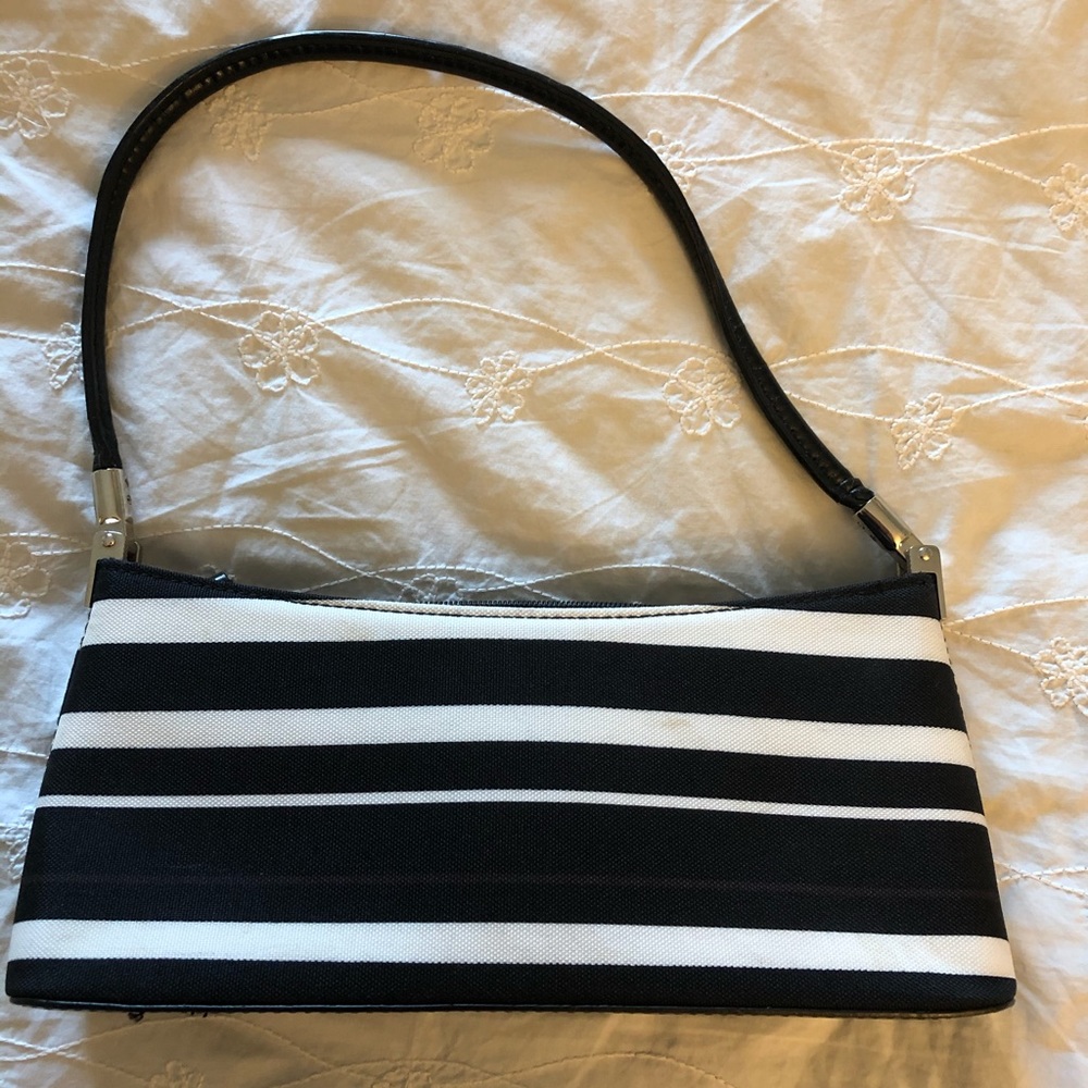 🤎 Cute Black/Ivory/Brown Fabric ‘Designer’ Purse - Picture 4 of 8